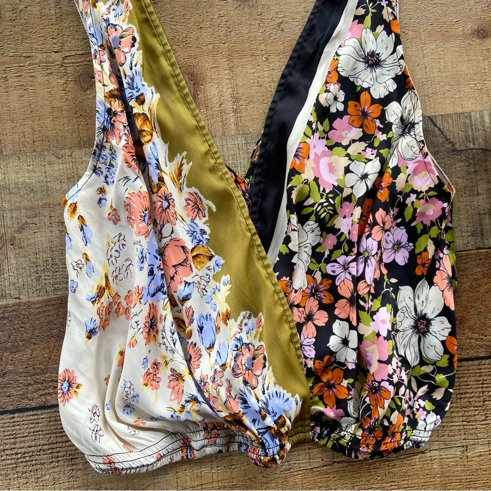 FREE PEOPLE Floral Print Halter/Tank Top